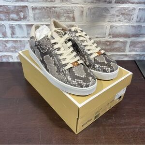 MICHAEL Michael Kors Snake Print Sneakers - Gray and Cream